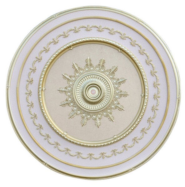 Diameter Rose Gold Round Ceiling Medallion Scolls Shells Decorative